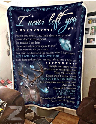 Deer I Never Left You Sherpa Blanket And Quilt LN Memorial Gifts