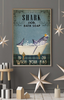 Shark Taking A Bath Washing Fins Funny Retro Vintage Poster PA