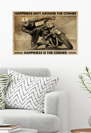 Happiness Is Not Around The Corner Motorcycle Racing Tournament Horizontal Poster PA