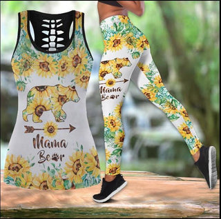 Gift For Mom Mama Bear Tank Top And Leggings Set