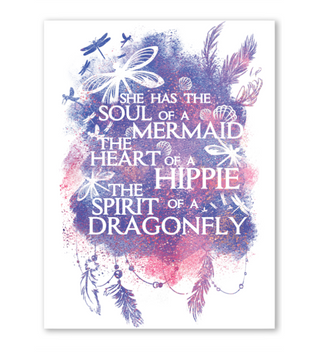Gift For Dragonfly Lover Gift For Hippie Soul Of A Mermaid Heart Of A Hippie And Spirit Of A Dragonfly Poster PA