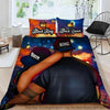 Black Couple Black Girl In Love Black Man in Love Bedding Set LN