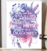Gift For Dragonfly Lover Gift For Hippie Soul Of A Mermaid Heart Of A Hippie And Spirit Of A Dragonfly Poster PA