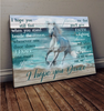 I Hope You Dance White Horse Running On The Beach Wall Art Canvas PA