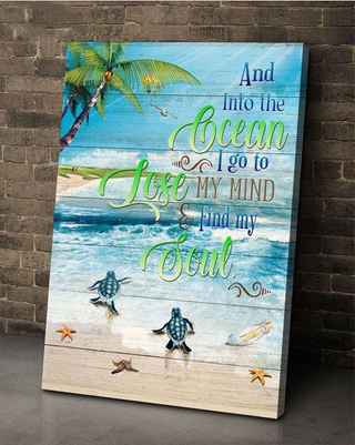 IntoThe Ocean I Find My Soul Beach Theme Wall Art Canvas PA