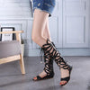 Black Lace Up Gladiator Sandals