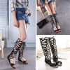 Black Lace Up Gladiator Sandals