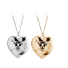 Heart Open Case Locket Engraved Skull Heart Pendant Necklace
