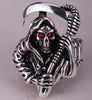Grim Reaper Stone Eyes Skull Rings