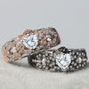 Skull Heart Love Forever CZ Rings