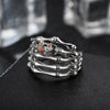 Skull CZ Silver Punk Ring
