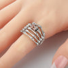 Skull CZ Silver Punk Ring