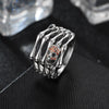 Skull CZ Silver Punk Ring