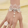 Angel Wing Rhinestone Finger Chain Skull Bracelet