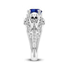 Skull Heart Shape Stone Silver Promise Ring