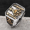 Stainless Steel Skull Masonic Ring
