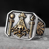 Stainless Steel Skull Masonic Ring