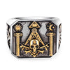 Stainless Steel Skull Masonic Ring