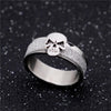Stainless Steel Rhodium Plated Skull Ring