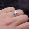 Stainless Steel Rhodium Plated Skull Ring