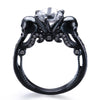 Skull Ring Black Zircon
