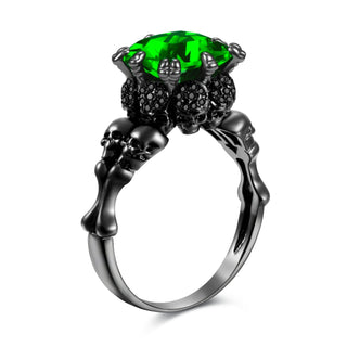 Multi-Color Cubic Zircon Skull Wedding Rings