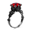 Multi-Color Cubic Zircon Skull Wedding Rings