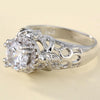 Rhodium Plated CZ Skull Ring