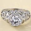 Rhodium Plated CZ Skull Ring