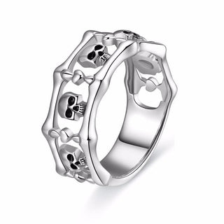 Silver Vintage Gothic Punk Skull Ring