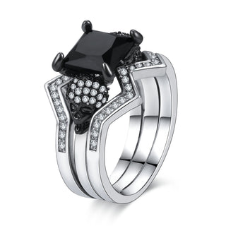 Crystal Cubic Zircon Punk Skull Rings