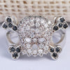 Crystal Cubic Zirconia Silver Color Skull Ring