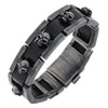 Skull Leather Chain Bracelet - designfullprint