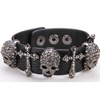 Leather Skull Cross Bracelet