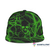 Skull Gift Green Lighting Skull Snapback Hat HG