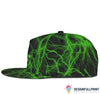 Skull Gift Green Lighting Skull Snapback Hat HG