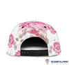 Skull Gift Pink Rose In The Mouth Skull Snapback Hat HG