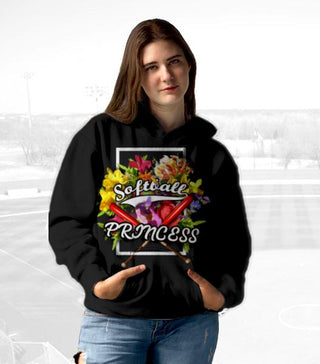 Unisex Hoodies for Softball lovers - Softball Princess - designfullprint