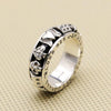 Solid Silver Gothic Punk Skull Gamble Ring