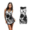 Skull Printed Bodycon Party Dresses - designfullprint