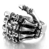 Stainless Steel Skeleton Hand Ring - designfullprint