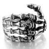 Stainless Steel Skeleton Hand Ring - designfullprint