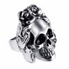 Exaggerate Wavy Hair Adjustable Skull Ring