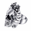 Exaggerate Wavy Hair Adjustable Skull Ring