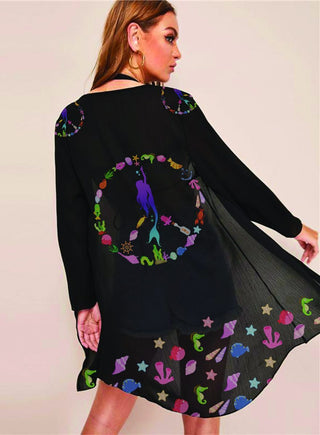 Gift For Hippie Hippie Mermaid Chiffon Kimono