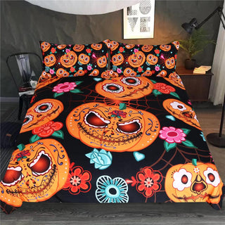 Sugar Skull Pumpkin King Bedding Set  for Halloween (Duvet Cover and Pillowcases) - designfullprint