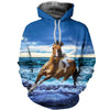 3D Blue Sea and Horse Printed Hoodie, T-Shirt, Long-Sleeve Sweater 002 - designfullprint