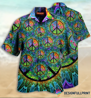 Gift For Hippie Hippie Peace Symbol Unisex Hawaii Shirt LN