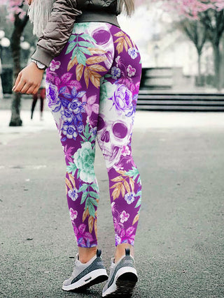 Floral Skull 3D Legging 02 - designfullprint