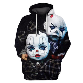 Twin Clowns 3D Hoodie - designfullprint
